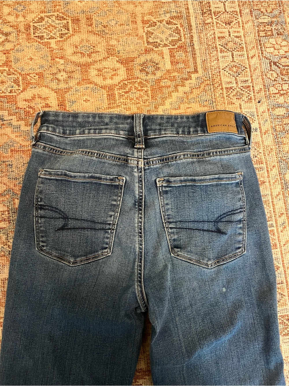 American Eagle Outfitters Women's Dark Blue Flare Jeans - Picture 3 of 5